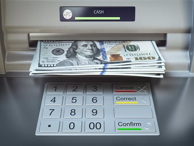 atm-machine-and-money-withdrawing-dollar-banknote
