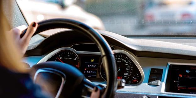 woman driving car